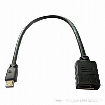 Mini DP Male to DP Female Short Adapter Cable